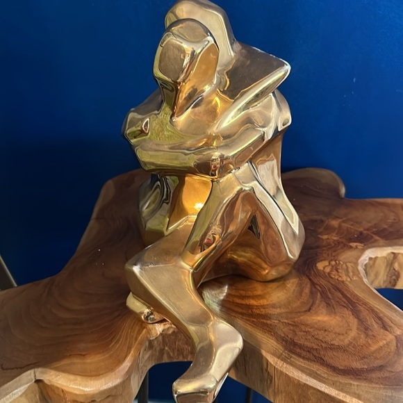 Antique 1976 Jaru 24k Gold Plated Porcelain Sculpture 16 Inches 9.5 Inches - Picture 2 of 7